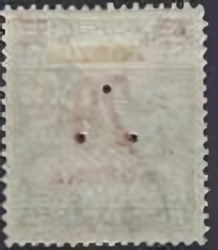 Backside stamp of a perfin from Hungary