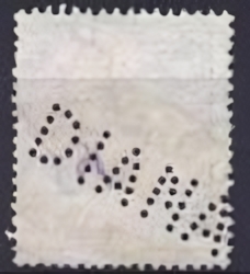 Backside stamp of a perfin from Hungary
