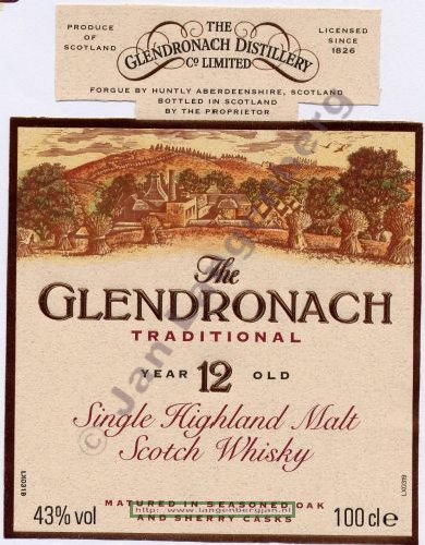 scan of  whisky label glendronachtraditional-single-highland-malt-12yr-43-78.jpg