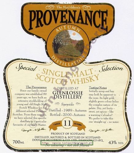 scan of  whisky label provenance--glenlossie-11yr-135.jpg